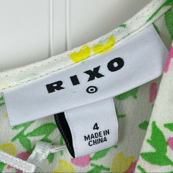 RIXO Puff Sleeved Tulip Print Mini Dress - Picture 5 of 7